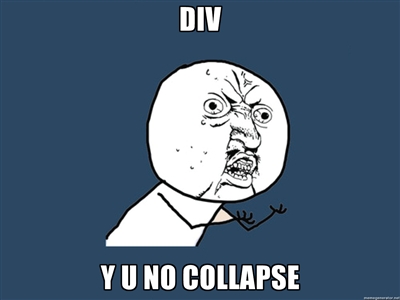 example image for the presentation purposes with a description Y U NO COLLAPSE